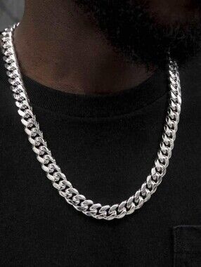 New - Shop Gld White Gold Plated Miami Cuban Link Chain